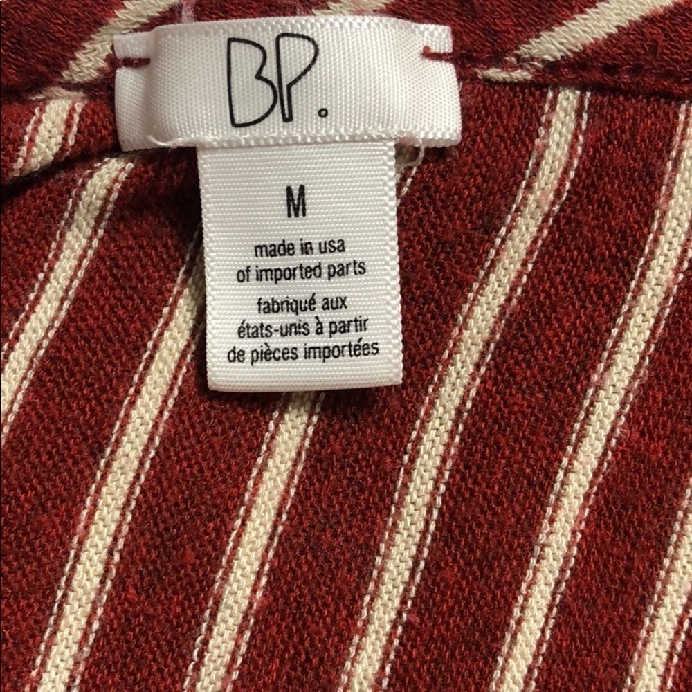 𝅺bp Striped Open Back Long Sleeve Top Size M - Picture 8 of 9